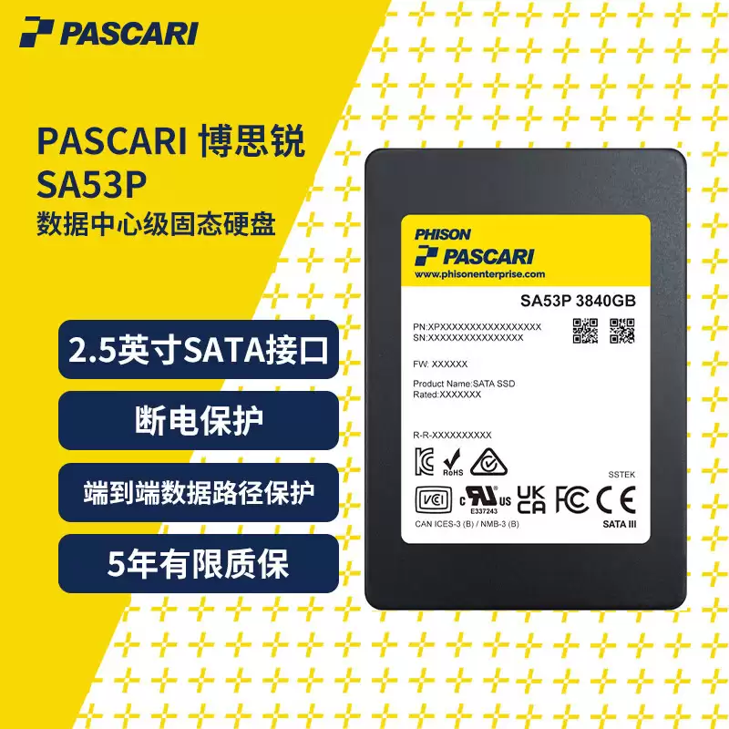 群联数据中心级 SATA 固态硬盘 SA53P 上架，搭载国产 3D TLC NAND 闪存