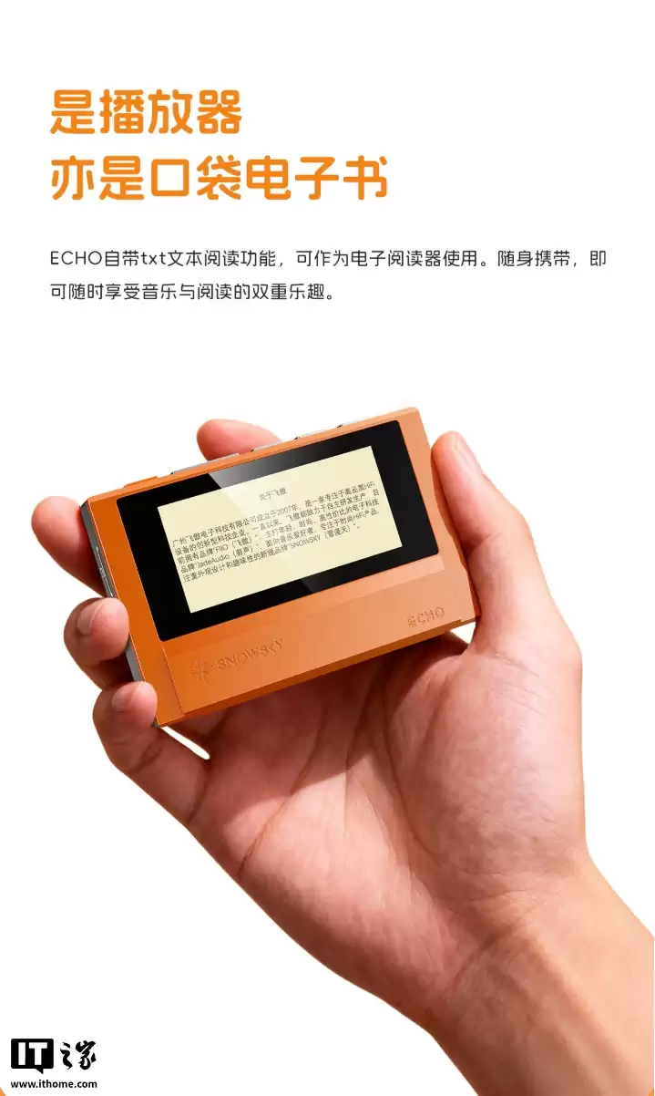 飞傲子品牌雪漫天推出 ECHO 播放器：复古造型、3.5mm 单端 +4.4mm 平衡耳机接口，399 元